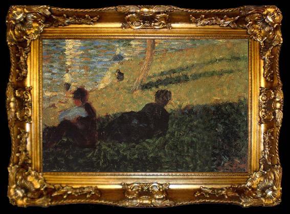 framed  Georges Seurat The Grand Jatte of Sunday afternoon, ta009-2